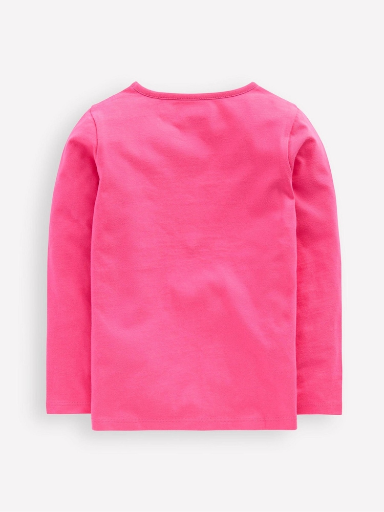 Boden Pink Long Sleeve Appliqué T-Shirt - Image 2 of 3