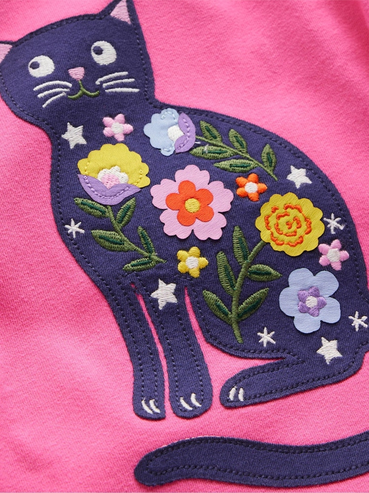 Boden Pink Long Sleeve Appliqué T-Shirt - Image 3 of 3