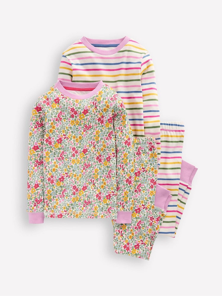 Boden Pink Twin Pack Snug Pyjamas - Image 1 of 3
