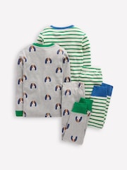 Boden Grey Snug Twin Pack Pyjamas - Image 2 of 3