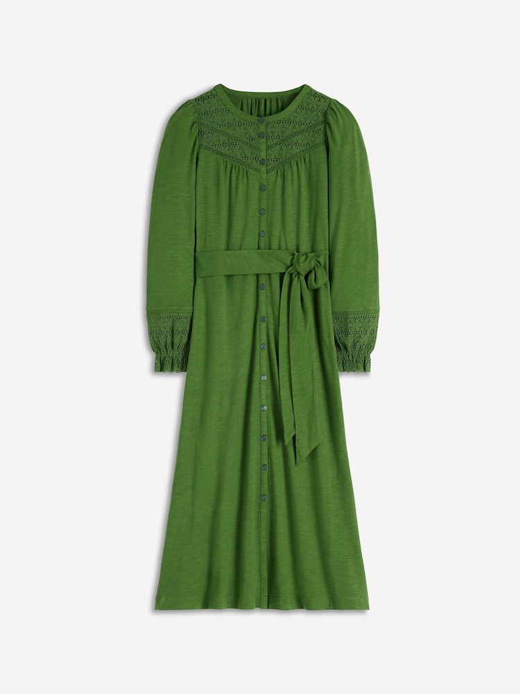 Boden Green Pippa Broderie Jersey Dress - Image 1 of 1