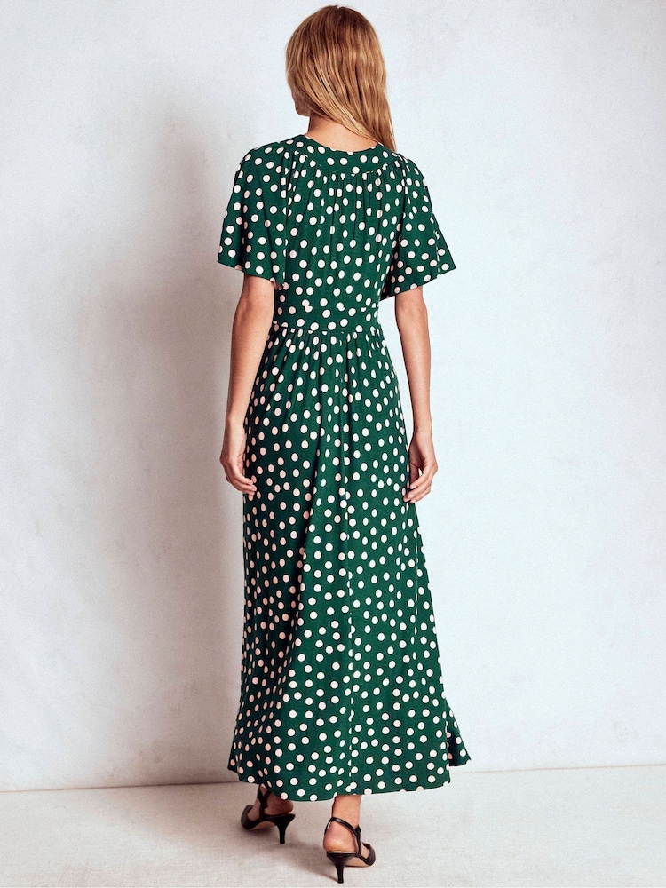 Boden Green Yoke Panel Maxi Dress - Image 2 of 5