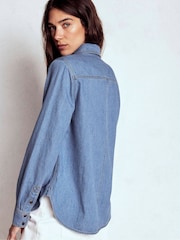 Boden Blue Lightweight Denim Shirt - Image 3 of 5