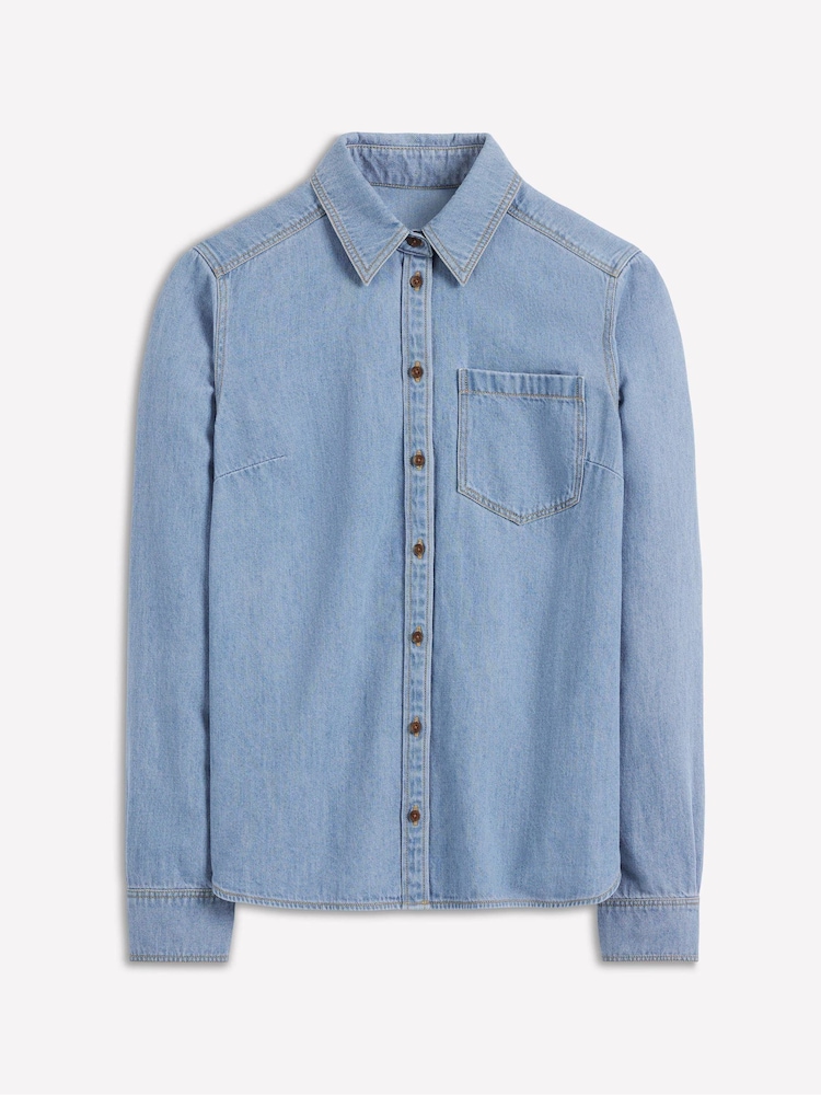 Boden Blue Lightweight Denim Shirt - Image 5 of 5