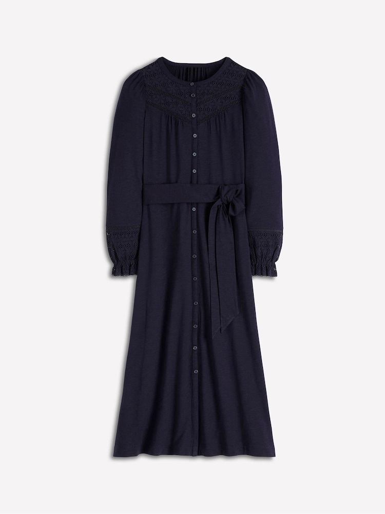 Boden Blue Pippa Broderie Jersey Dress - Image 1 of 1 Boden Blue Pippa Broderie Jersey Dress - Image 1 of 1