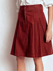 Boden Brown Pleated Cord Skirt - Image 4 of 5