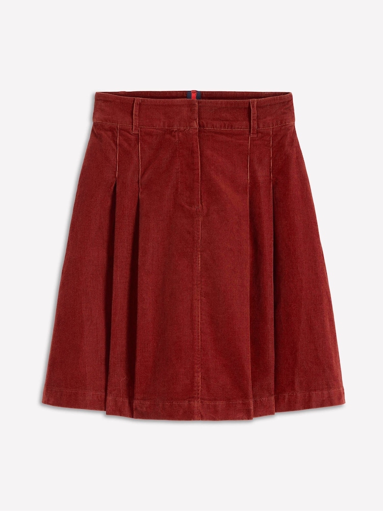 Boden Brown Pleated Cord Skirt - Image 5 of 5