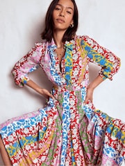 Boden Blue Pleat Skirt Shirt Dress - Image 1 of 5