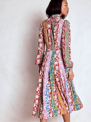 Boden Blue Pleat Skirt Shirt Dress - Image 3 of 5