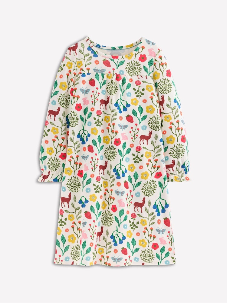 Boden Natural Printed Long Sleeve Nightie - Image 1 of 3 Boden Natural Printed Long Sleeve Nightie - Image 1 of 3