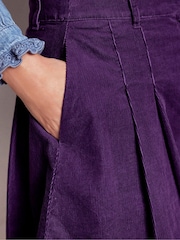 Boden Purple Pleated Cord Skirt - Image 2 of 5