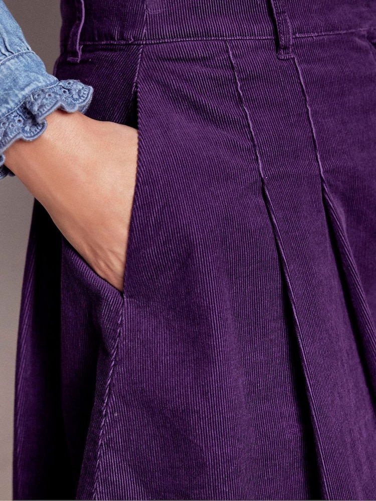 Boden Purple Pleated Cord Skirt - Image 2 of 5