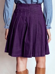 Boden Purple Pleated Cord Skirt - Image 3 of 5