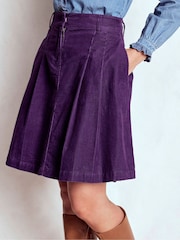 Boden Purple Pleated Cord Skirt - Image 4 of 5