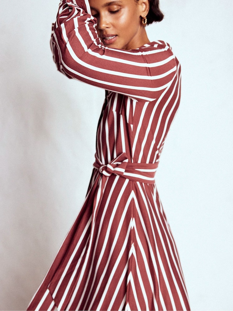 Boden Brown Marcia Jersey Shirt Dress - Image 2 of 6 Boden Brown Marcia Jersey Shirt Dress - Image 2 of 6