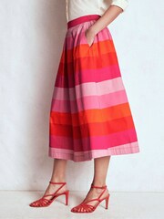 Boden Pink Verity Cotton Midi Skirt - Image 2 of 7