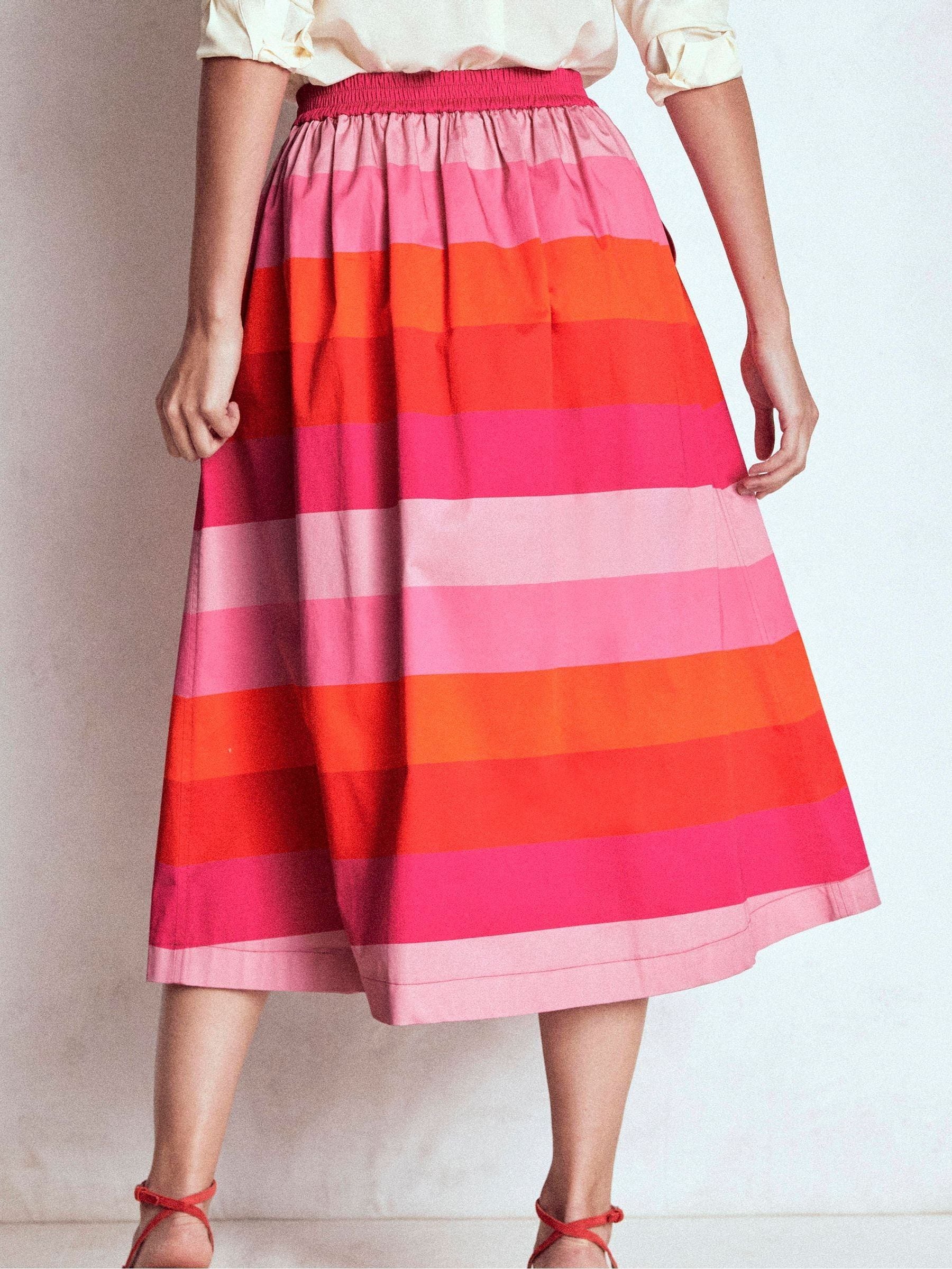 Buy Boden Pink Verity Cotton Midi Skirt from Next USA