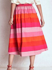 Boden Pink Verity Cotton Midi Skirt - Image 4 of 7
