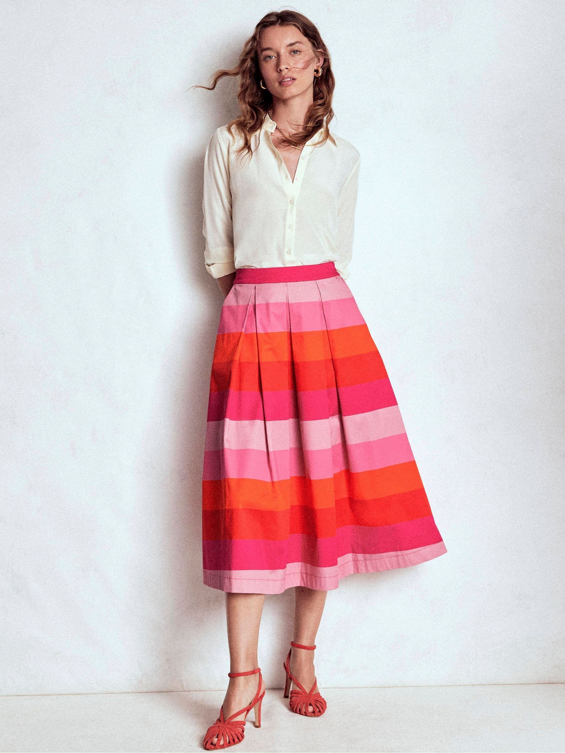 Buy Boden Pink Verity Cotton Midi Skirt from Next USA