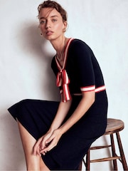 Boden Blue Tipped Bow Dress - Image 1 of 6