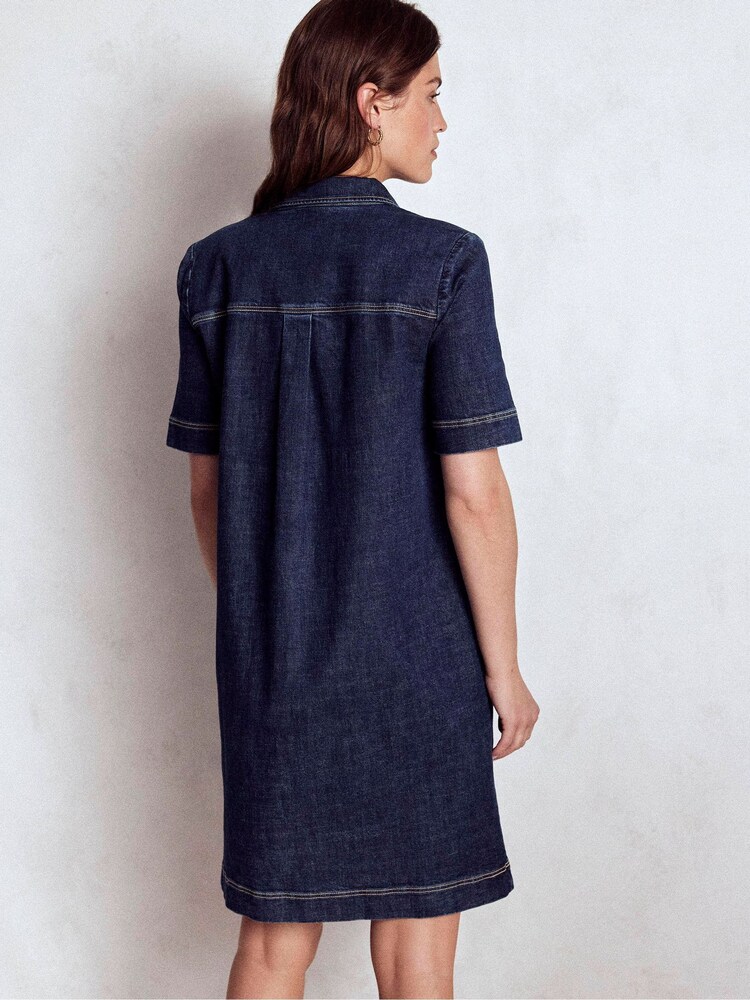 white christmas dresses Annet Denim Midi Dress-Mid Vintage