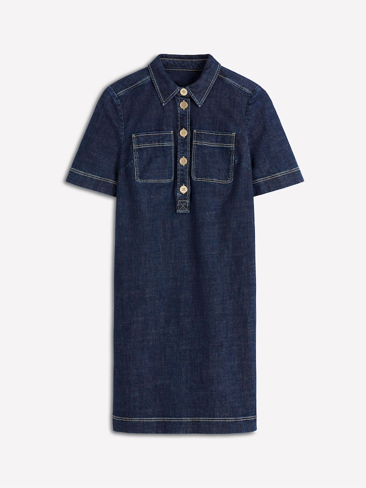 Boden Blue Zia Denim Shift Dress - Image 6 of 6 Boden Blue Zia Denim Shift Dress - Image 6 of 6