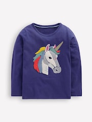 Boden Blue Long Sleeve Boucle T-Shirt - Image 1 of 3