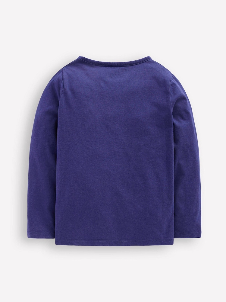 Boden Blue Long Sleeve Boucle T-Shirt - Image 3 of 3