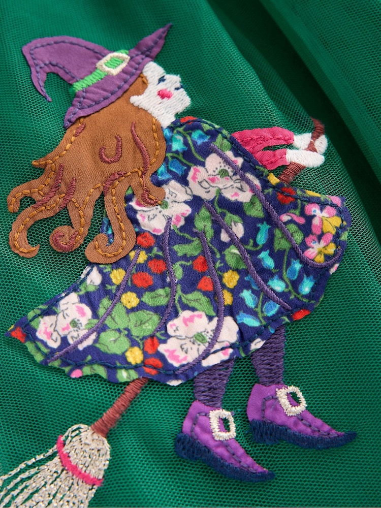 Boden Green Velour Tulle Appliqué Dress - Image 3 of 3 Boden Green Velour Tulle Appliqué Dress - Image 3 of 3