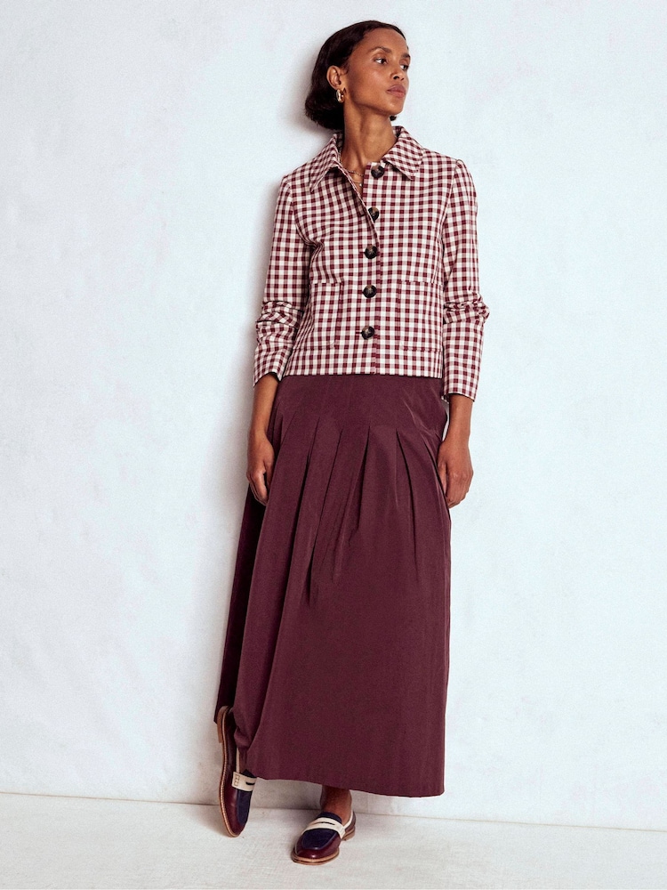 Boden Purple Valentina Taffeta Midi Skirt - Image 1 of 5