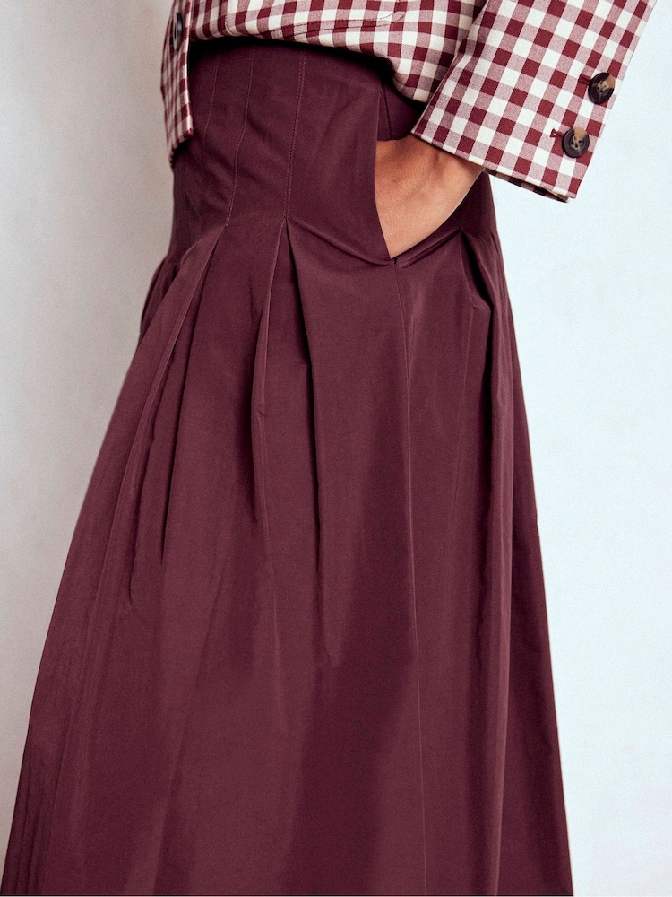 Boden Purple Valentina Taffeta Midi Skirt - Image 2 of 5
