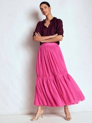 Boden Pink Anna Tulle Midi Skirt - Image 1 of 6