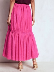 Boden Pink Anna Tulle Midi Skirt - Image 3 of 6