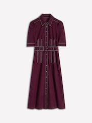Boden Purple Anita Ponte Shirt Dress - Image 6 of 6