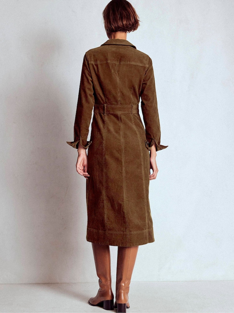 Boden Brown Amanda Cord Midi Dress - Image 2 of 5