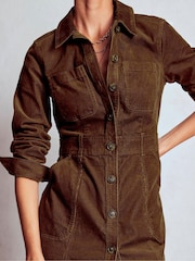 Boden Brown Amanda Cord Midi Dress - Image 4 of 5
