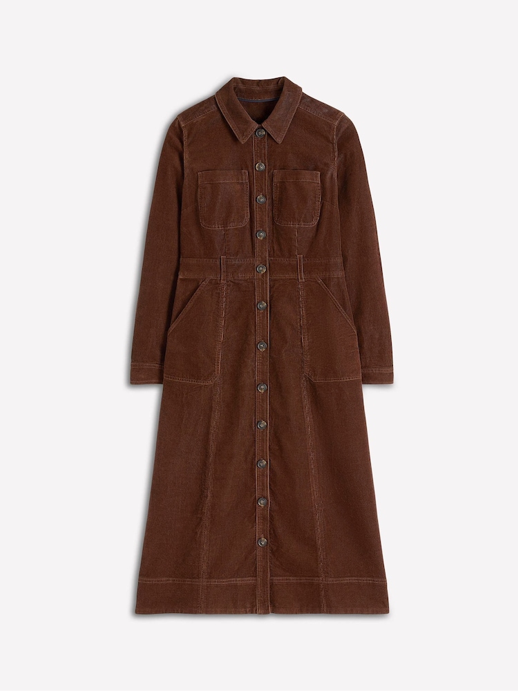 Boden Brown Amanda Cord Midi Dress - Image 5 of 5