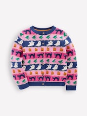 Boden Pink Edie Fair Isle Cardigan - Image 1 of 3