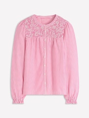 Boden Pink Elsa Smocked Yoke Jersey Shirt - Image 5 of 5