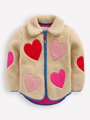 Boden Pink Collared Borg Zip Through Jacket - Image 1 of 4