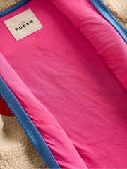 Boden Pink Collared Borg Zip Through Jacket - Image 3 of 4