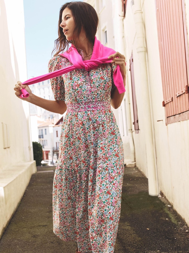 Boden Cream/Pink Beatrice Cotton Maxi Dress - Image 1 of 6