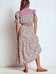 Boden Cream/Pink Beatrice Cotton Maxi Dress - Image 4 of 6