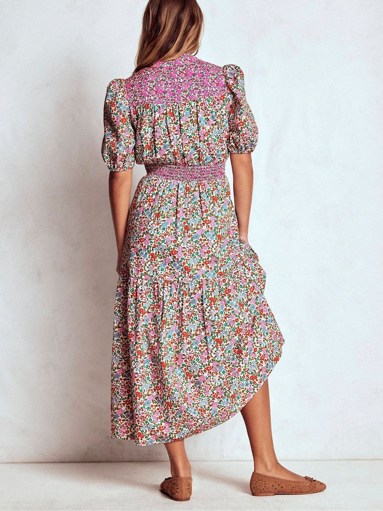 Buy Boden Cream/Pink Beatrice Cotton Maxi Dress from Next USA