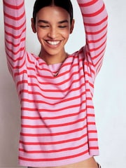 Boden Pink Eva Cashmere Crew Neck Jumper - Image 2 of 6