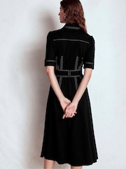 Boden Black Anita Ponte Shirt Dress - Image 2 of 5