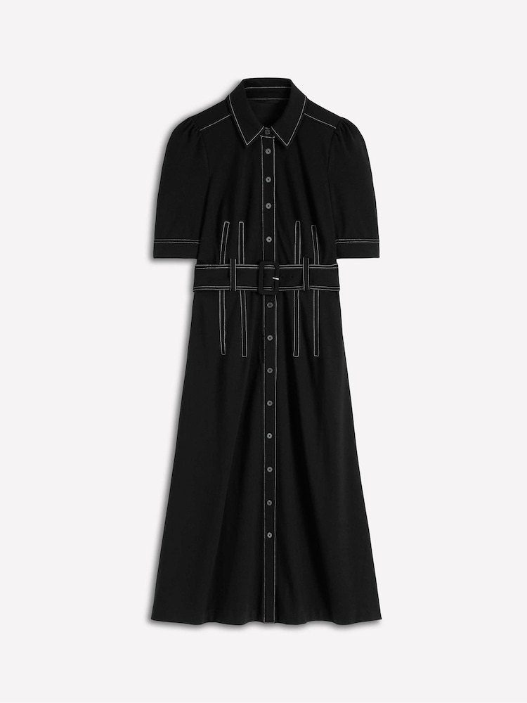 Boden Black Anita Ponte Shirt Dress - Image 5 of 5