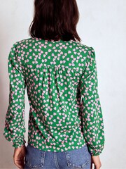 Boden Green Elsa Smocked Yoke Jersey Shirt - Image 3 of 5
