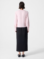 French Connection Pink Laurel Crepe Peplum Top - Image 2 of 4