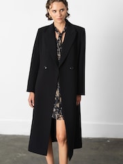 French Connection Black Azra Twill Structured Coat - Image 3 of 4